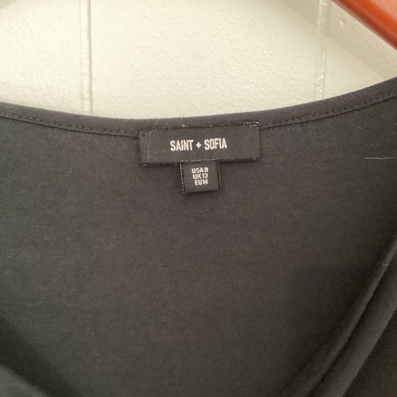 Saint + Sofia Cowl Neck Short Sleeve Tee - Picture 2 of 5